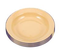 MUELODSIC Enamel Plates 5Pcs 16Cm Reusable Rustic Salad and Snack Serving Trays for Outdoor Activities, Living Room, Meeting Room