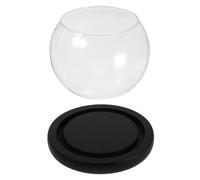 MUELODSIC Eternal Flower Glass Display Dome with Wooden Base Artistic Bell Jar for Home Decoration DIY Snow Globe Craft Floral Preservation Display for Living Room Bedroom Office