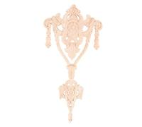 MUELODSIC European Style Wood Carved Applique Decorative Onlay for Cabinets and Doors Unpainted Wooden Furniture Applique with Design for Living Wall Decor and Home Ornament