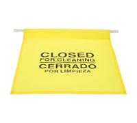 MUELODSIC Expandable Bathroom Door Barrier Banner Yellow Cleaning Sign Lightweight Hanging Safety Notice for Public Facilities