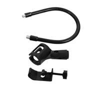 MUELODSIC Flexible Gooseneck Microphone Stand for Desk with Iron and Abs Material, Direction Adjustable Mic Holder Stand with Microphone Clip, for Live Shows and Interviews