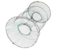 MUELODSIC Foldable Bait Cast Mesh Trap Net with Floating and Hand Rope Portable Fishing Net for Shrimp Crab Lobster Prawn Minnow Crayfish Steel Wire Support Suitable for Freshwater and