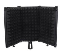 MUELODSIC Foldable Microphone Pop Filter with Iron Sponge Windscreen Noise Reduction Shield for Studio Recording Broadcasting Home Use Breath and Wind Protection Acoustic Isolation