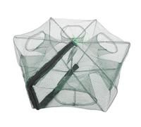 MUELODSIC Foldable Portable Fishing Net Trap with Nylon Mesh Shrimp Cage for Fish Lobster Prawn Crayfish Crab Durable Steel Wire Support Lightweight Easy to Use for Freshwater Random Color