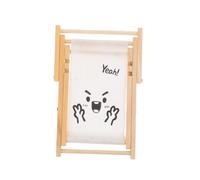 MUELODSIC Foldable Wooden Mini Beach Chair for Small Pets Lightweight Hamster Cage Accessory Portable Doll and Model Indoor Outdoor Use Compact Storage Design