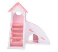 MUELODSIC Funny Hamster Climbing Ladder with Colored Hideout House for Small Pets DIY Paintable Bite-resistant Safe Play Resting Gift for Guinea Pigs Chinchillas