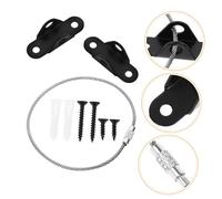 MUELODSIC Furniture Wall Anchors and Baby Proofing Straps for Child Safety, Black Steel Anti-tip Security Straps with Screws, 2 Sets for Furniture Stabilization and Wall Fixing in Nursery and Playroom