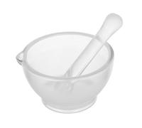 MUELODSIC Glass Mortar with Pestle for Pharmacy and Kitchen Clear Grinder Bowl for Even Spice Crushing Medicine Powder Mixer Laboratory and Culinary Pestle Grinder