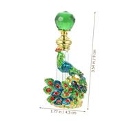 MUELODSIC Green Peacock Decorative Glass Perfume Bottle Refillable Travel Scent Container with Fine Sealing for Aromatherapy and Essential Oil Storage