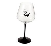 MUELODSIC Halloween Bat Wine Goblet Decorative Glass Cocktail Cup for Adults Glassware for Parties and Bar Use Vintage Style Black Bow Tie Design