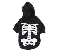 MUELODSIC Halloween Glow Skull Pattern Pet Clothes Lightweight Dog Cosplay Costume Black Printed Xl for Small Dogs and Cats Party