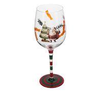 MUELODSIC Hand-Painted Christmas Wine Glasses with Elegant Stem Santa Claus Goblet for Xmas Parties and Weddings Crystal Glassware for Holiday Juice and Wine Celebration