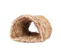 MUELODSIC Hand Woven Natural Rabbit Tunnel Pet Nest Cozy Play Hideout Woven Nest for Small Animals Wood Color