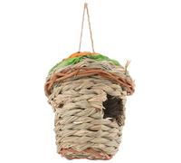 MUELODSIC Handwoven Straw Hummingbird House Outdoor Natural Bird Nest Feeder for Birds Finch Sparrows Parrots Rough Texture Warm Garden Decor