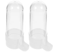 MUELODSIC Hanging Bird Water Feeder and Food Container Random Color 2pcs with Widened Food Slot, Pvc Material, Safer and Healthier Design for Cage for Outdoor and Travel Use by Bird Owners