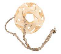 MUELODSIC Hanging Feeder Ball Hamster Cage Feeder Creative Bamboo Weaving Ball Shaped 3.93X3.93X3.93In Easy to Secure in Cage Beige for Small Pets