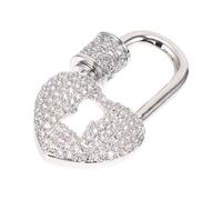 MUELODSIC Heart Lock Necklace Jewelry Connecting Clasp White k Diy Jewelry Connector for Women and Girls Multi-functional Pendant Accessory for Necklace Making