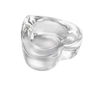 MUELODSIC Heart Shape Glass Candle Holder Premium Desktop Decoration for Home Office Wedding Gift Elegant Transparent Glass Handicraft Candlestick Ornament