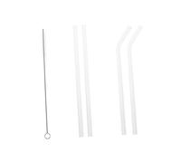 MUELODSIC Heat Resistant Reusable Glass Straws High Borosilicate Drinking Straws for Hot and Cold Beverages Smooth Surface Easy to Clean Suitable for Tea Cups Mugs Wine Glasses Bubble Tea