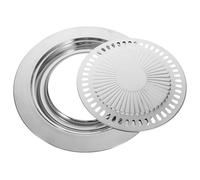 MUELODSIC Heavy-Duty Non-Stick Korean Style BBQ Grill Pan with Grill Rack Stainless Steel Griddle Plate for Indoor Outdoor Use Compatible with Electric Ceramic and Gas Stovetop Cooking
