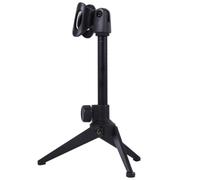 MUELODSIC Height Adjustable Microphone Metal and Plastic Desktop Stand with Triangle Tripod Base Handy Microphone Rack for Stable Hands-free Use for Singing and Recording