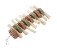 MUELODSIC High Fiber Chinchilla Chew Stick with Dual-texture Bamboo and Grass Cakes Natural Molar Treats for Rabbits Guinea Pigs Hamsters Squirrels Safe Healthy Snack for Active Small