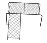 MUELODSIC Hollow-out Metal Chicken Rack with Ladder Stable Farmhouse Feeder Platform for Poultry Exercise and Feeding Black Iron Coop Table for Hens and Chicks