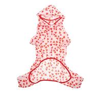 MUELODSIC Hooded Dog Raincoat for Small to Medium Pets Breathable Four-legged Puppy Poncho in Red Portable Outdoor Pet Rain Jacket for Home Use and Bad Weather Protection
