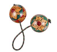 MUELODSIC Indonesian Hand-Painted Rhythmic Sand Ball Percussion Shaker 2-Piece Set Colorful African Instrument for Music and Dance Enthusiasts