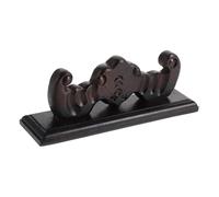 MUELODSIC Intricate Relief Wooden Flute Rack Multi Purpose Desktop Stand for Two Bamboo Flutes Stable Solid Wood Holder Classic Chinese Style Display for Home Music Room