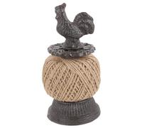 MUELODSIC Iron Art Rooster Tabletop Rope Spool with Hemp Twisted Cord DIY Craft Supply Home Decor Accent