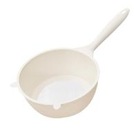 MUELODSIC Kitchen Rice Washing Basket Strainer Large Cream White Plastic Mesh Drainer Basket with Handle Multifunctional Household Kitchen Accessory for Vegetables and Rice Drainage