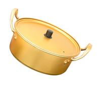MUELODSIC Korean Style Yellow Aluminum Noodle Pot Multi-Function Household Soup and Ramen Cooking Pot with Double Ears Practical Stockpot for Steaming and Heating Food