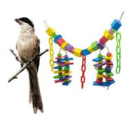 MUELODSIC Large Colored Natural Wood Parrot for Large Birds Multi Colored Block Chewing for Cage Play Safe Food Grade Dyed Bird Bite to Promote Climbing Chewing and Anxiety Relief