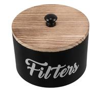 MUELODSIC Laundry Beads Storage Box Sugar Packet Organizer Kitchen Storage Container Laundry Organizer Jars Dishwasher Detergent Container Black Wood