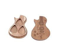 MUELODSIC Light Brown Wooden Guitar Pick Storage Case Practical Plectrum Organizer for Protection Lightweight Design for Easy Carrying Gift for Guitar Lovers and Musicians