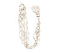 MUELODSIC Macrame Woven Ukulele Hanger Wall Mount Pastoral Style Guitar Holder Basket for Guitars and Decorative Storage Versatile Wall Hanging Organizer for Home and Garden White