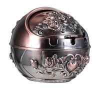 MUELODSIC Metal Ashtray with Lid Impact-resistant Outdoor Small Ash Tray Modern Round Design for Indoor and Portable Use Sturdy Metal Construction for Clean Environment and Home Decor