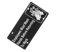 MUELODSIC Metal Hand Washing Plaque for Food Factories and Restaurants Wash Sign Employee Safety Reminder for Clean Workplace Compliance