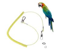 MUELODSIC Meters Adjustable Parrot Training Rope Anti-bite Elastic Bird Leash with No Claw Ring for Outdoor Flying and Exercise Chew-resistant Harness for Pet Birds Random Color