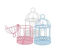 MUELODSIC Mini Bird Cage Tabletop Storage 3Pcs Iron Craftsmanship Chic Desktop Decoration for Indoor Home and Office