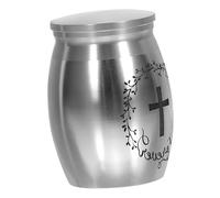 MUELODSIC Mini Metal Pet Urn for Ashes with Screw Lid Sealed Keepsake Casket for Dog and Cat Memorial Lightweight Silver Cremation Container and Moisture-resistant Storage for Small Pet
