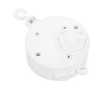 MUELODSIC Motorized Crib Mobile with Rotating Music Box Compact White Bed Bell for Boy Girl Manual Wind-up Crib Holder Sensory Development Hanging Nursery Decor