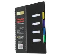 MUELODSIC Multi-subject Spiral Notebook with Colourful Dividers and Plastic Shell, 105 Ruled Double-sided Pages, Handy Classic Design for Business and Diary Use Color