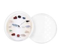 MUELODSIC Natural Crystal Agate Mineral Stone Wall Clock with Polished Irregular Stone Decor for Geology Teaching and Desktop Ornament
