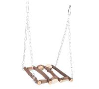 MUELODSIC Natural Wood Parrot Swing Stand Bird Perch Platform for Climbing Chewing Playing Exercise Safe Wooden Parakeet for Cage Boredom Breaker for Budgies Cockatiels Conures