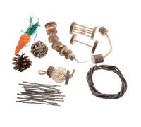 MUELODSIC Natural Wooden Hamster Chew for Cage Tooth Grinding Accessories for Small Pets Like Hamsters Rats and Guinea Pigs Dental Care and Fun Play Kit with Multiple Styles