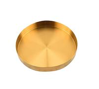 MUELODSIC Nordic Style Gold Stainless Steel Round Storage Tray Elegant Jewelry and Cosmetics Holder for Desktop Organization Multifunctional Chic Display Plate