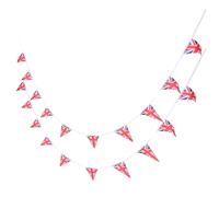 MUELODSIC Outdoor Polyester Union Jack Flag Bunting Triangle Banner for Sports Events Party Decorations with Vibrant Colors Weather-resistant Backdrop Hanging Garland