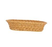 MUELODSIC Oval Plastic Woven Bread Basket Compact Rectangular Snack and Vegetable Storage Tray for Kitchen Dining Multifunctional Food Organizer for Fruits and Pantry